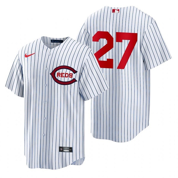 Men's Cincinnati Reds #27 Jake Fraley 2022 White Field of Dreams Stitched Baseball Jersey Men's Cincinnati Reds #27 Jake Fraley 2022 White Field of Dreams Stitched Baseball Jersey